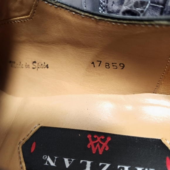 Mezlan Boyd Mens Crocodile Calfskin Shoes Size 9 M Grey Made In Spain - Picture 7 of 10